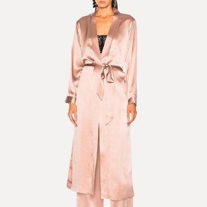 Michelle Mason Peach/Pink Silk Robe